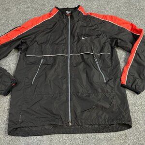 Nike Alpha Project Windbreaker Jacket L Black Red Full Zip
